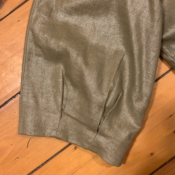 LAL GOLD METALLIC LINEN/COTTON BLEND JACKET SMOCK - Picture 10 of 15